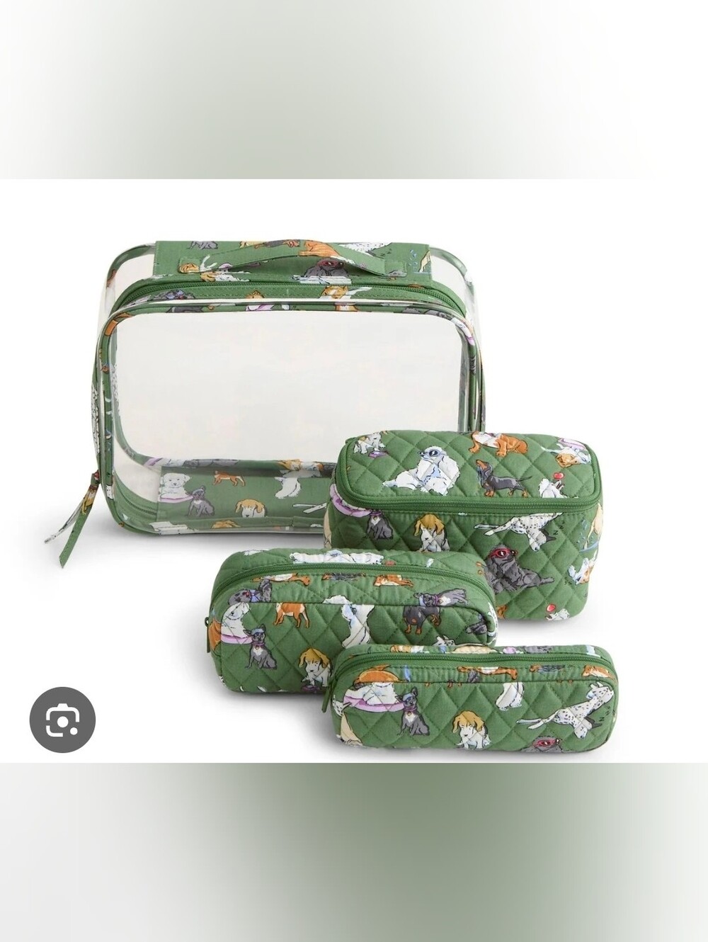 Vera Bradley 4 piece cosmetic bag set Dog Park